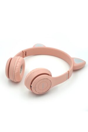 JP-1302 P47M Katlanabilir Kedi Kulaklı Işıklı Kablosuz Kulak Üstü Kulaklık