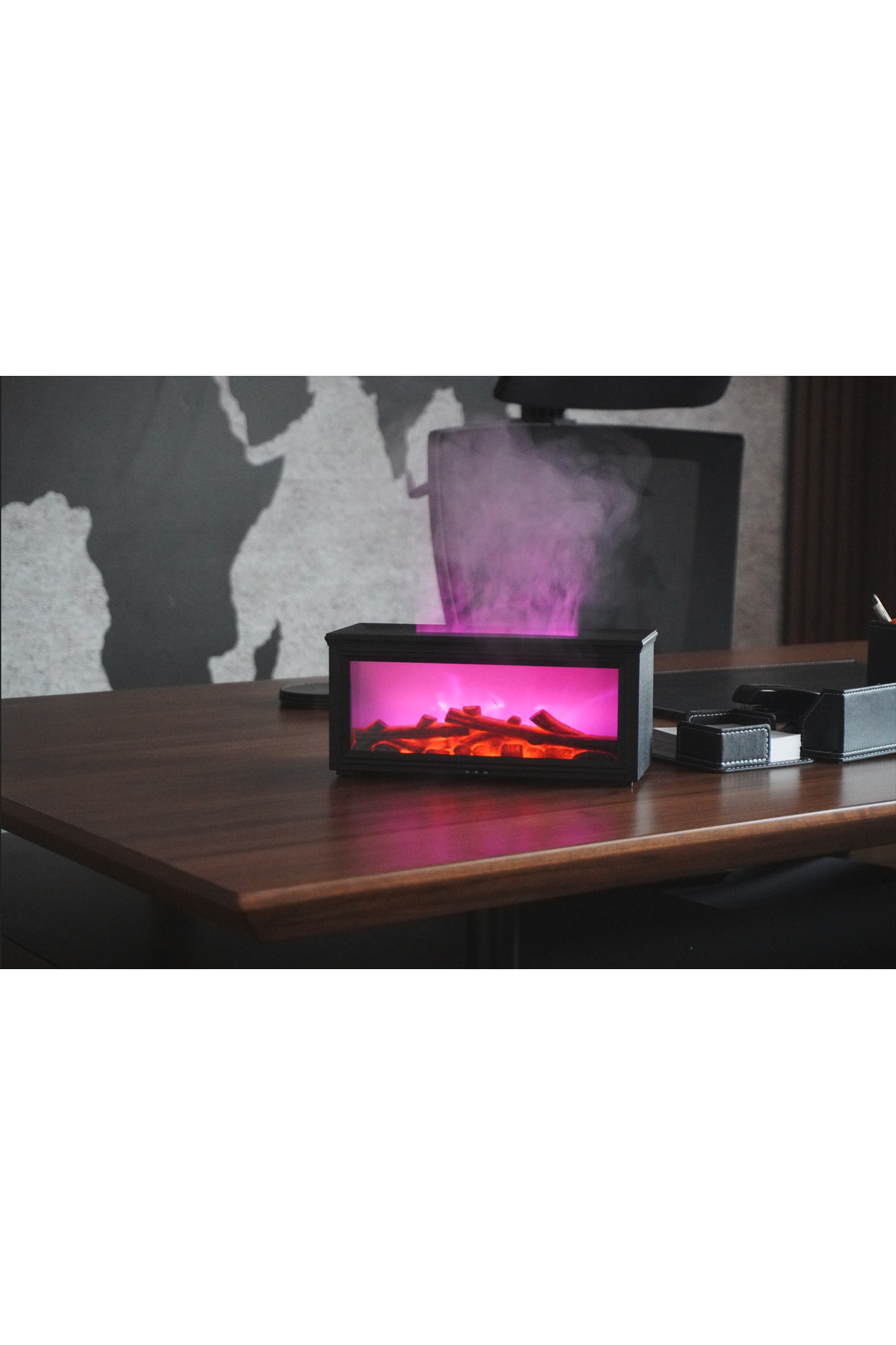 BS-H3 Şömine Tasarımlı Işıklı Hava Nemlendirici Koku Verici Beyaz - Görsel 5