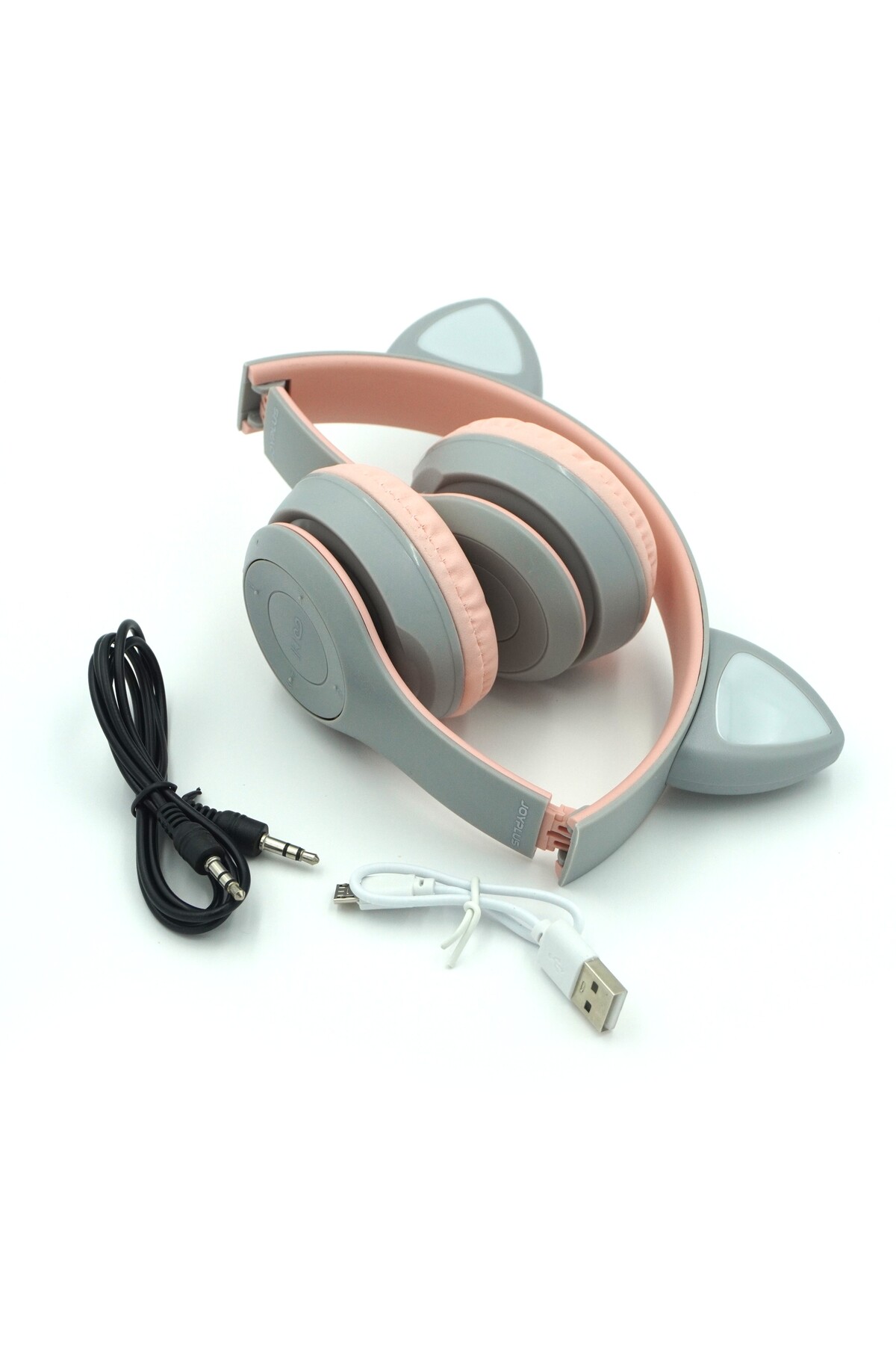 JP-1302 P47M Katlanabilir Kedi Kulaklı Işıklı Kablosuz Kulak Üstü Kulaklık - Görsel 2