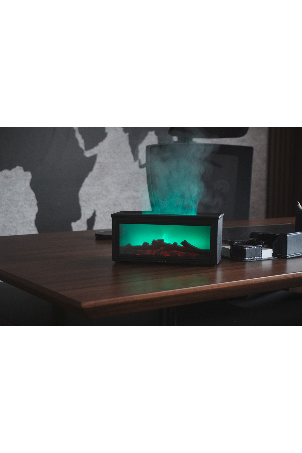 BS-H3 Şömine Tasarımlı Işıklı Hava Nemlendirici Koku Verici Beyaz - Görsel 8