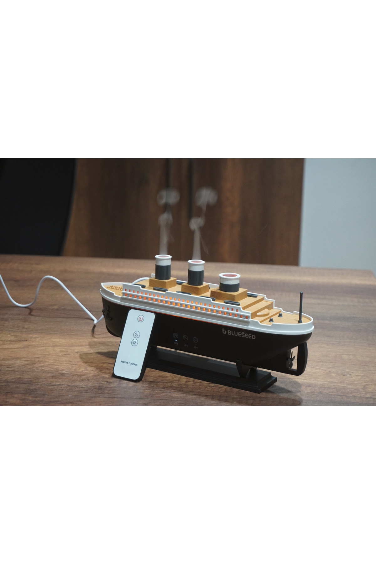 BS-H4 Nostaljik Gemi Tasarımlı Işıklı Hava Nemlendirici - Görsel 4